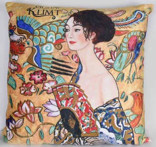 Jugendstil Kissen Gustav Klimt Dame mit Fächer Dekokissen Chinoiserie han023-8004 Palazzo Exklusiv