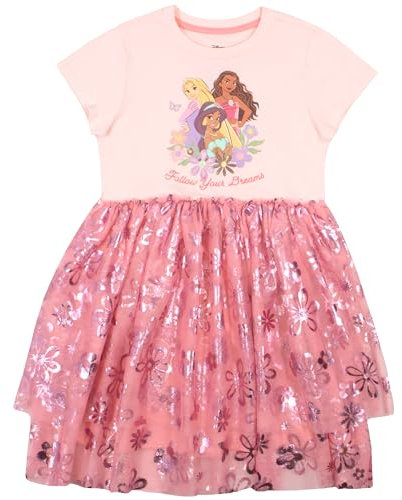 Disney Princesses et Minnie Mouse Robe tutu à double volants pour fille, Rose, 6