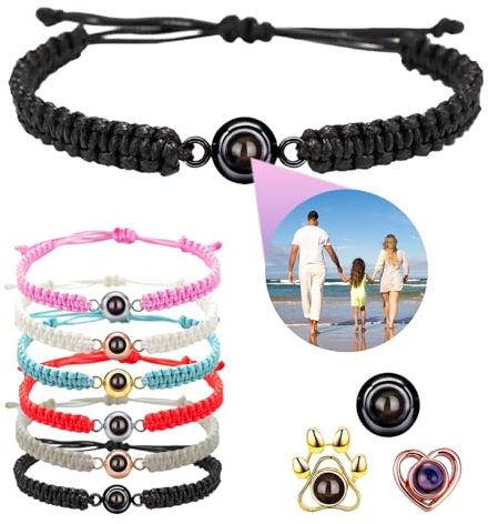 TESFANS Armband mit Bild, Personalisiertes Projektions Armband mit Foto, Personalisierte Foto Armbänder für Männer und Frauen, Geschenkidee für Paare, Freund und Freundin, Geburtstag, Jahrestag