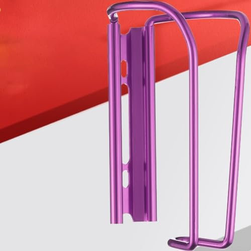 Universal Aluminum Alloy Water Bottle Cage for Bicycles, Lightweight Design, (Purple)