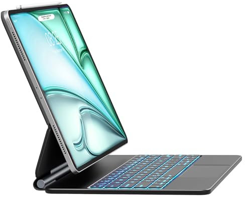 FOGARI Teclao iPad Air 11 M2/M3, iPad Air 5 2022/iPad Air 4 2020, Magia Keyboard Español Ñ Teclado Retroiluminación 7 Colores para iPad Air 11 2024/ iPad Pro 11 (4ª 3ª 2ª 1ª Gen), Negro