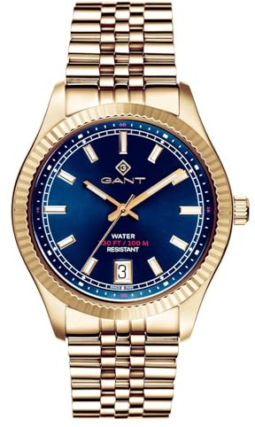 GANT Men's Sussex 44 (43.5mm) Blue Dial/Gold-Tone Stainless Steel Bracelet G166018