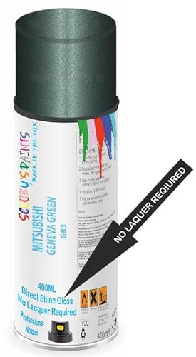 SCOOBYS PAINTS BACK IN THE MIX Direct Gloss Aerosol Spray Paint For Mitsubishi Geneva Green Code: G83 No Lacquer Required