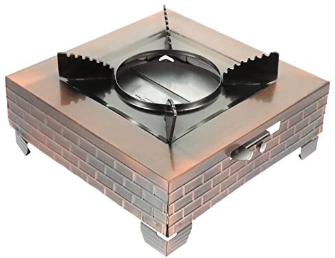 TOGEVAL Olla Pequeña Para Calentar Alimentos Estufa De Barbacoa Portátil De Acero Inoxidable Estufa Wok Práctica Para Exteriores Para Camping y Senderismo