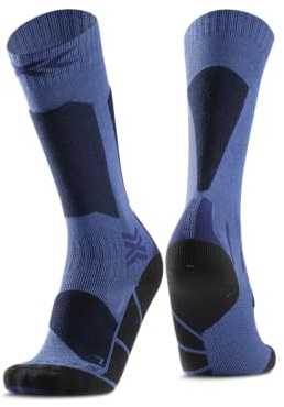 X-Socks Ski Discover OTC Junior - Kinder-Hochleistungs-Skisocken für verbesserten Komfort, optimale Leistung und Langlebigkeit auf der Piste für junge Skifahrer - Blaue Blüte/Marine, 24-26