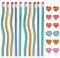 XENQITO 22Pcs Matite pieghevoli con Gomma, 10 Matite colorate flessibili e pieghevoli con 12 Gomme Carine, Gadget Compleanno Bambin, Espressivo Regalini Festa, per Feste di Compleanno per Bambini