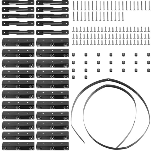 Louvers Hardware Kit de montaje de persianas,armazón universal,hierro,negro | para persianas de madera, para persianas y tiendas rodantes, kit completo de accesorios de montaje, para 11 tablas