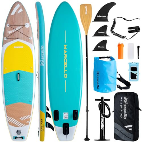 Paddle Board, 10’6 x 33” x 6” Inflatable Stand UP Paddle Board with Waterproof Storage Bag, Backpack, Pump, non slip Mat, Phone Case Ultra-Light Paddle Boards for Adults