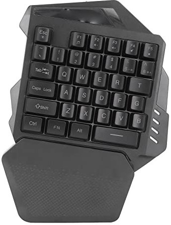 Asixxsix Einhändige Gaming-Tastatur, 35 Tasten, 2,4 GHz, Kabellose RGB-Gaming-Tastatur mit Hintergrundbeleuchtung und Versenkter Tastenkappe, Wiederaufladbar, Tragbare -Tastatur