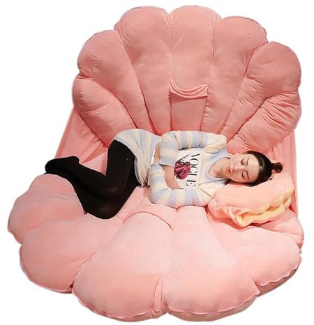 TUPOSTAR Grandi Cuscini A Conchiglia, Cuscino Decorativo con Inserto in Morbido Velluto, Cuscino Decorativo Indossabile A Conchiglia, per Divano Letto Soggiorno,Rosa,40 * 52cm
