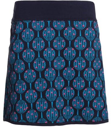 Vishes Alternative Bekleidung - Damen Mini-Rock Baumwolle Blumen-Muster elastischer Bund mit Taschen schwarz 48