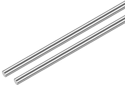 QUARKZMAN 2 Stück 100mmx3mm 304 Edelstahlstange Drehstahl, Metallstäbe, Vollrundstab, Edelstahlstäbe für DIY Handwerk, Modellflugzeug, Modellschiff, Modellautos, Maschinenbau
