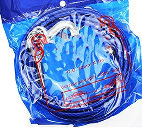 RASTKY Winch Rope Steel Wire Winch Rope with Rubber Sheath For SUV Truck ATV UTV Towing, Strong and Durable, Protection From and Wear, For Rigging, Hoisting, Pushing and (4m/13.1ft 3 Tons)