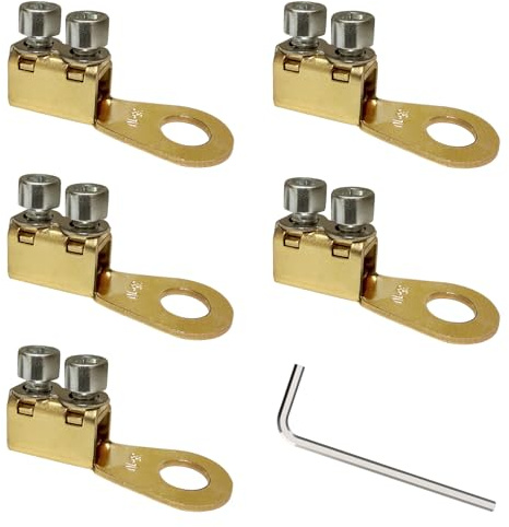 GKG 5Pcs 8-2AWG - 3/8 Battery Cable Lug Copper Wire Ring Terminals