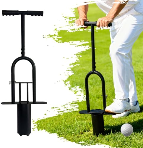 Portable Golf Hole Cutter Tool, Golf Practice, 4 & 6 Metal Cup Digger with Detachable Handle for Backyard, Lawn & Putting Green Outdoor Training Aid