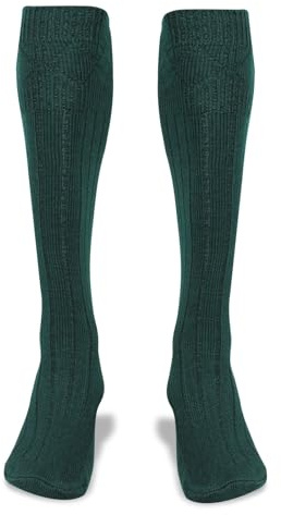 YAS Designer Socks For Men Wool Traditional Scottish Socks Warm Kilt Comfortable Hose Casual Wedding Sports Leg warmers (UK, Alpha, Regular, Regular, L, GREEN)