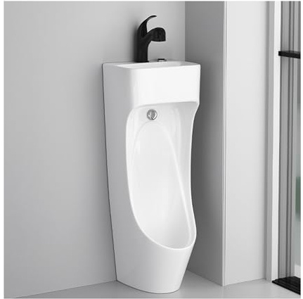 Urinoir Homme en Céramique avec Lavabo Intégré, urinal homme Toilette Masculine Murale avec Glaçure Autonettoyante pour Garage, Boutique, Commercial(Wit,H:94CM/37IN)