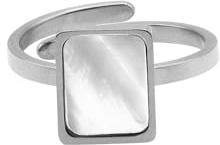 Heideman Ring Lenya Damen offen verstellbar Edelstahl mit Perlmutt | Verstellbarer Ring, schöne Geschenkidee für Partnerin oder beste Freundin, hautfreundlich, nickelfrei, alltagstauglich