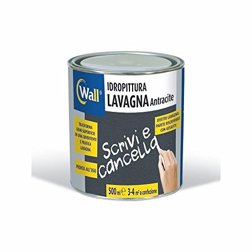 IDROPITTURA VERNICE LAVAGNA ANTRACITE SCRIVI E CANCELLA 500 ML EFFETTO LAVAGNA
