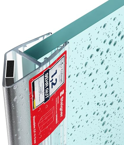 STEIGNER Joints magnetique douche UKM03 181 cm (2 pc.) - Joints porte de douche 180° d’angle, pentagonale, arrondie, en niche ou quart de cercle avec porte 3,5-5 mm - Étanchéité, Installation facile