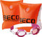Beco 9703 Schwimmhilfe - Schwimmflügel, Größe 0, 15-30 kg, 2-6 Jahre - Set mit pinker Schwimmbrille 100% UV-Schutz und Antibeschlag in der robusten Aufbewahrungsbox