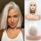 Xiweiya Wig Straight Short Bob Wig Platinum Blonde Hair Synthetic Hair Lace Front Wig White Color With Middle Part Heat Resistant Fiber Hair For Women Drag Queen Family Makeup Party 35cm