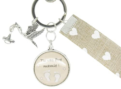 Portes Clés Personnalisable ou Bijou de Sac Cadeau Original pour Annonce Grossesse Mamie Tata Tante Tatie