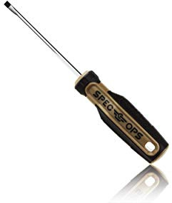 Spec Ops Tools Slotted Screwdriver, 3/16 x 4, Magnetic Tip, Cr-Mo Steel Shaft, 3% Donated to Veterans