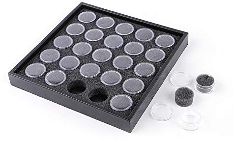 ausuky Aufbewahrungsbox für 25/50 Flaschen, Nailart-Charms, Perlen, Pailletten, Glitzer, Puder, Acryl-Strass-Behälter (25 Stück)