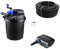 AquaOne Set di filtri per laghetto con pompa per laghetto, impianto di filtraggio CPF-2500, per laghetto fino a 6.000 litri, set completo con lampada UV Eco pompa 10 Watt, tubo per laghetto n. 17