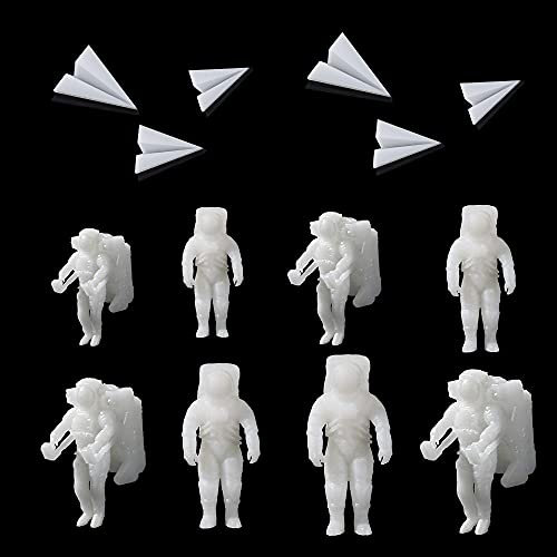 NA Woohome 14 Stück Resin Mold Modellierung Mini Astronaut Papierflieger Füllmaterial Harz Füller 3D Epoxy Silikonform Füller Resin Mold Filler für Handgemachtes Geschenk, Silikonformen
