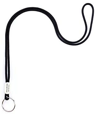 KAUKKO Schlüsselband Lang Schlüsselanhänger (48cm), für Ausweise und Schlüssel - Robust und Praktischer - Lanyard für Herren, Damen & Kinder, Schwarz-KR02