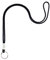 KAUKKO Schlüsselband Lang Schlüsselanhänger (48cm), für Ausweise und Schlüssel - Robust und Praktischer - Lanyard für Herren, Damen & Kinder, Schwarz-KR02