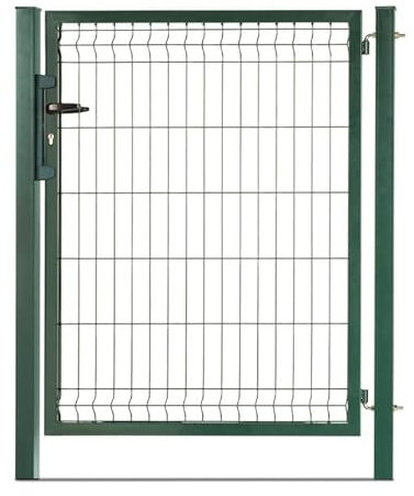 EASY CLOTURE Portillon grillagé en Acier galvanisé Maille 200 x 50 occultable Passage 1m x 1m80 Vert