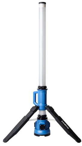Ledino Hybrid LED Stehlampe 60W | 360° Baulampe mit 5.400 lm für Akku & Netzbetrieb | dimmbarer Arbeitsstrahler optimal als Arbeitsbeleuchtung inkl. Transportgriff | IP54 | Auch als Außenstrahler