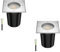 ledscom.de 2 Stück Bodeneinbauleuchte RELI für außen, IP67, edelstahl, gefrostet, eckig, 11 x 11cm inkl. LED Lampe 535lm weiß
