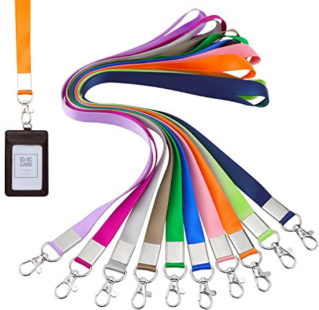 FYSL 10 Stück Nylon Schlüsselbänder mit Swivel Schließe, Bunt Schlüsselbänder Umhängeband Abzeichen Lanyards, Neck Strap Lanyard für Umhängen von Ausweishüllen und Kartenhüllen