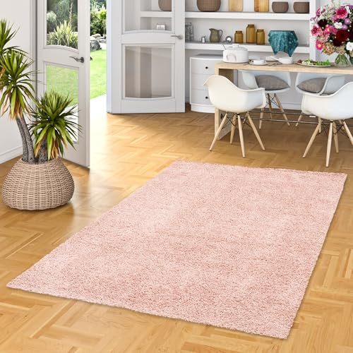 Pergamon Moderner Wohnzimmer Hochflor Langflor Shaggy Teppich Comfy Mix Rosa in 5 Größen