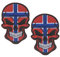 2 Stück AliPlus Norwegen Flagge Patches Totenkopf bestickt Taktische Militär Moral Patch Hook and Loop