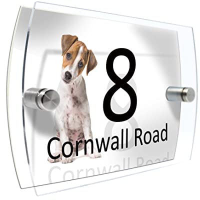 Personalised House Number Sign for Dog Lovers (Jack Russell)