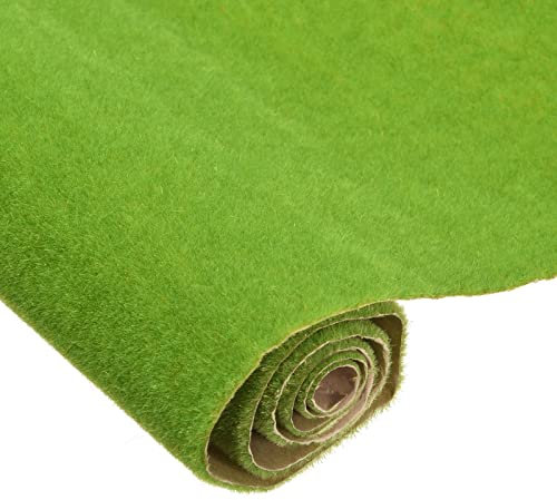 sourcing map Artificial Model Grass Mat 19.7 x 39 Light Green Small Realistic Fake Turf for Garden Lawn Decoration Model