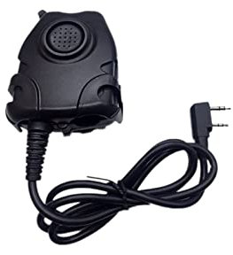 Yangyiyang Element/Z-Taktische Passform for Peltor-Stil-Headset Ptt Fit for Kenwood Fit for Baofeng UV-82 UV-5R V2 + Plus GT-3 BF-F8HP PX-888K Zweiwege Radio. Walkie Talkie Mic (Color : Black)