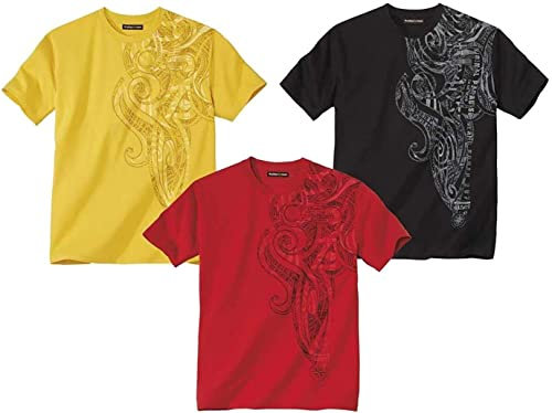 ATLAS FOR MEN - Lot de 3 Tee-Shirts Homme - T-Shirts Manches Courtes - Col Rond - M