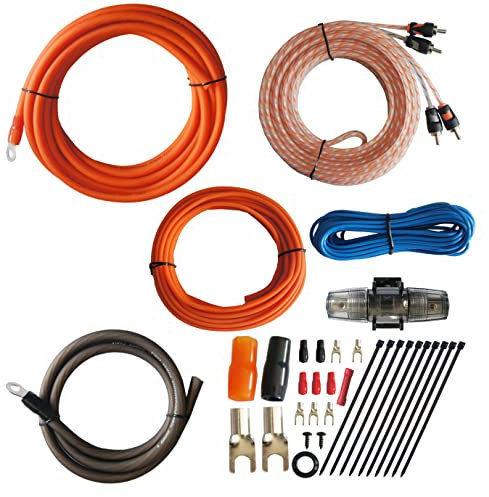 ROCKDIRECT True 4 Gauge Car Audio Cable Amp Wiring Kit - 2 Channel CCA Power Cable Amplifier Install Wiring Kit