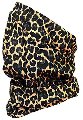 Robelli Unisex Face/Neck Tube Scarf Snood Covering - Great for Cycling, Hiking, Outdoors and Transport (SN6 - Leopard Print)