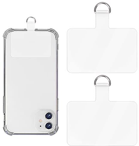 GoldRock 2 Stück Handykette Handy Lanyard Pads, Transparent Handykette Patch Universal Pads, Handyband Handy Lanyard Patch, Wasserdicht Handy Pads für Kette, Telefon Patch für die Meisten Smartphones