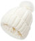 Damen Merino Mütze Mit Kunstfell Bommel Strick-Mütze Damen Grobstrick Pudel-Mütze Winter Beanie Mütze Mit Ponpon Damen Herren Damen Mütze Winter Warme Strickmütze Mit Bommel