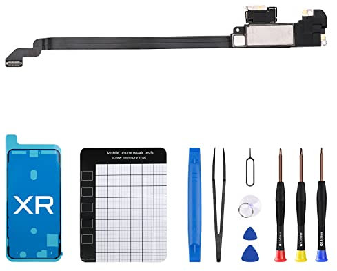 Für iPhone XR Ohrhörer Frontlautsprecher Ersatz Reparatur 6,1 Zoll, Ohrmodul Teil mit Umgebungslichtsensor Näherungssensor Flex Kabel Anschluss Fix Tools Kit iPhoneXR für A1984 A2105 A2106 A2108