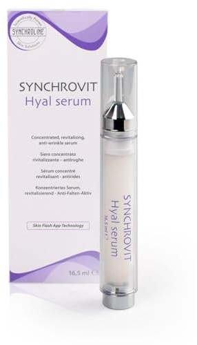 Synchroline - Synchrovit Hyal Serum Gesichtsserum 16,5 ml | Aufpolsterndes Filler-Effekt Serum, mit Biopeptid Carnosin Hyaluronat und Xylitol, Anti-Aging Lifting