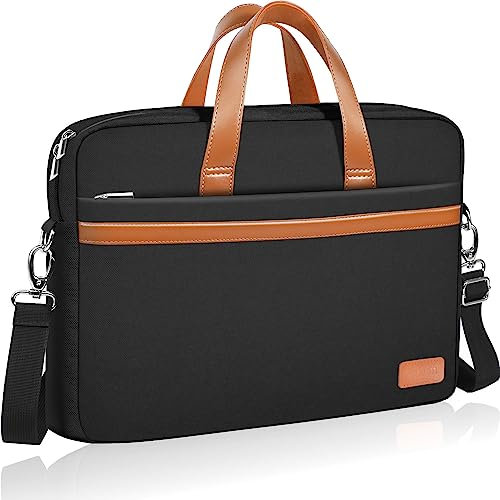 Ferkurn Laptop Bag Case Messenger Computer Bag for Women Men Briefcase with Shoulder Compatible with Macbook Pro/Air, HP Pavilion, XPS Latitude, ASUS, Acer, Samsung, Black, 17 17.3 Inch